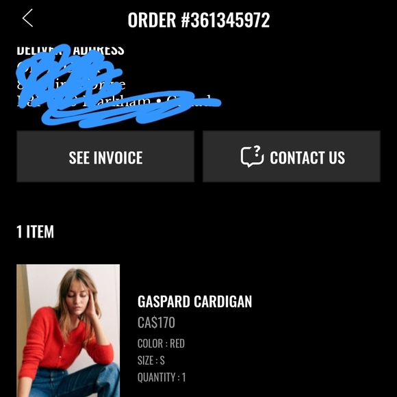 Sezane Red Women's Cardigan Sweater - Picture 3 of 3